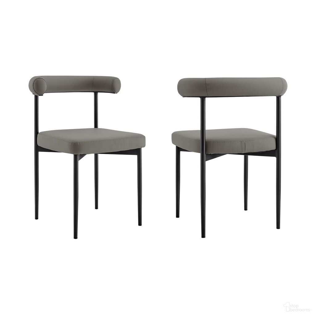The appearance of Upholstered Faux Leather Open Back Dining Side Chairs Set of 2 In Gray and Black designed by Homeroots in the modern / contemporary interior design. This gray and black piece of furniture was selected by 1StopBedrooms from to add a touch of cosiness and style into your home. Sku: 569409. Material: Faux Leather. Chair Type: Side Chair.