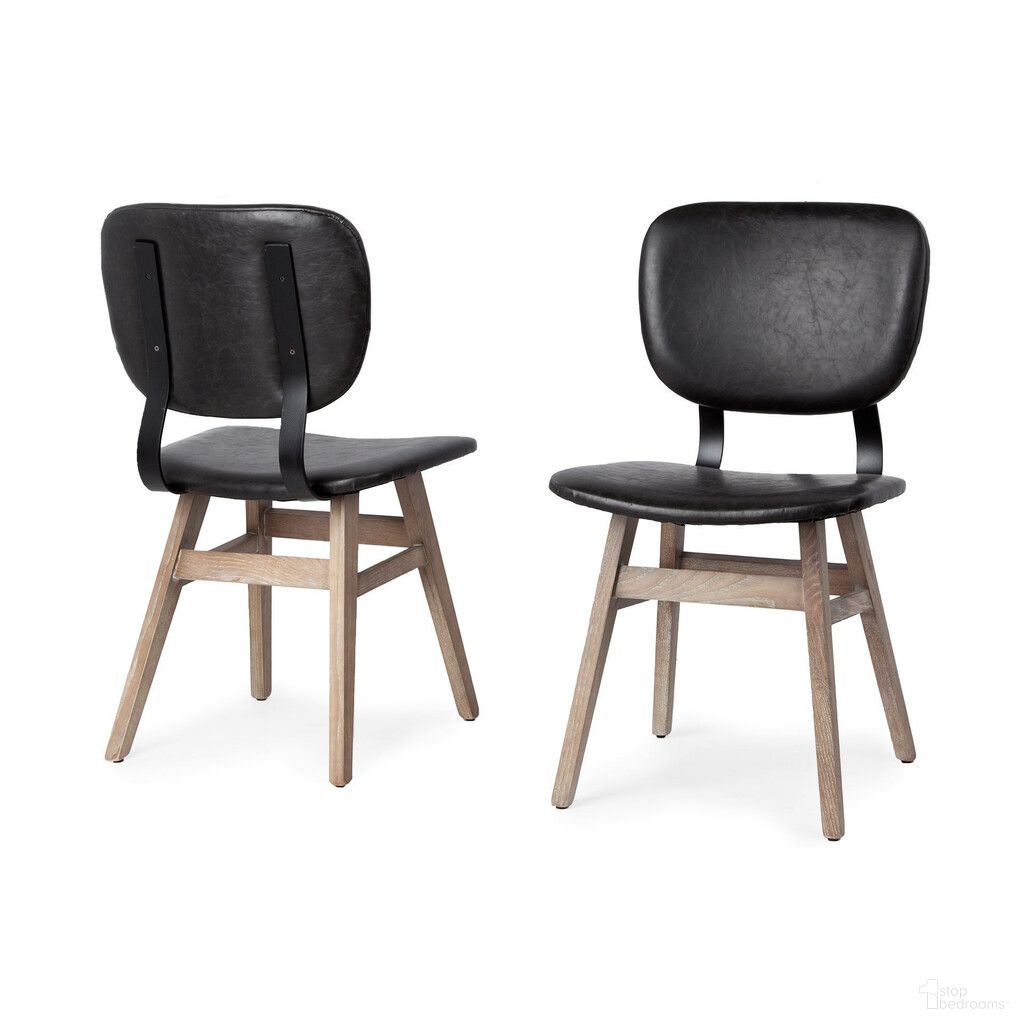 The appearance of Upholstered Faux leather Open Back Side Chairs Set of 2 In Black and Brown designed by Homeroots in the transitional interior design. This black and brown piece of furniture  was selected by 1StopBedrooms from  to add a touch of cosiness and style into your home. Sku: 380402. Material: Faux Leather. Chair Type: Side Chair.