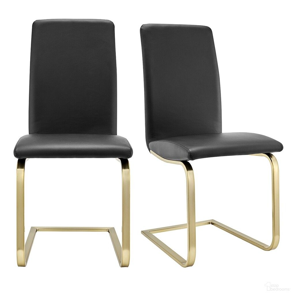 The appearance of Upholstered Leather Dining Side Chairs Set of 2 In Black and Gold designed by Homeroots in the modern / contemporary interior design. This black and gold piece of furniture was selected by 1StopBedrooms from to add a touch of cosiness and style into your home. Sku: 400660. Material: Genuine Leather. Chair Type: Side Chair.