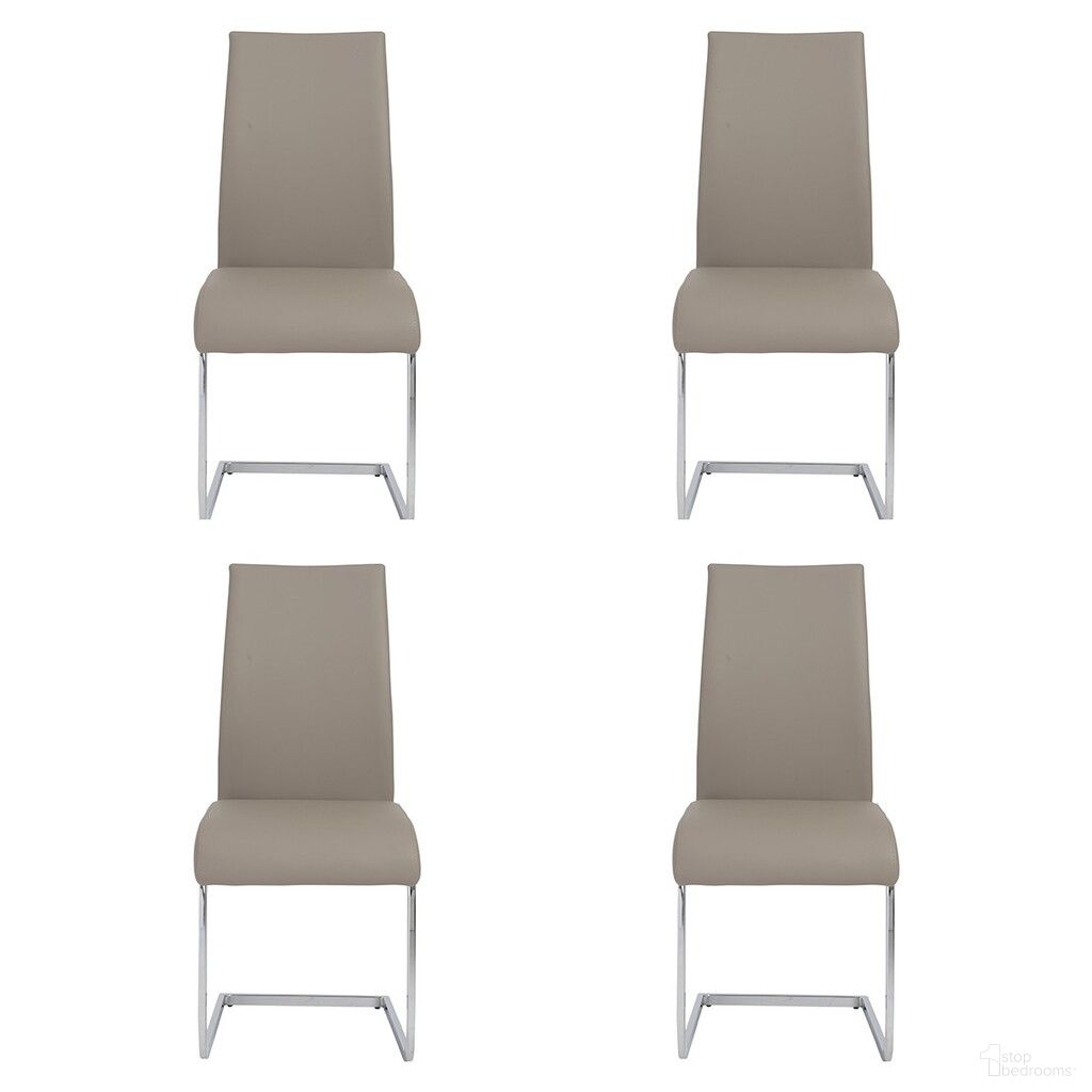 The appearance of Upholstered Leather Dining Side Chairs Set of 4 In Taupe and Silver designed by Homeroots in the modern / contemporary interior design. This taupe/silver piece of furniture was selected by 1StopBedrooms from to add a touch of cosiness and style into your home. Sku: 400667. Material: Genuine Leather. Chair Type: Side Chair.