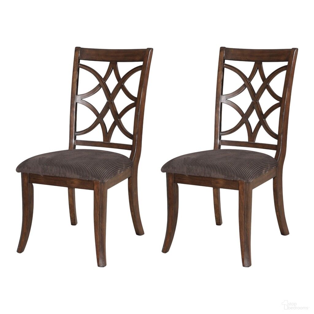 Upholstered Microfiber Dining Side Chairs Set of 2 In Brown and Dark Brown