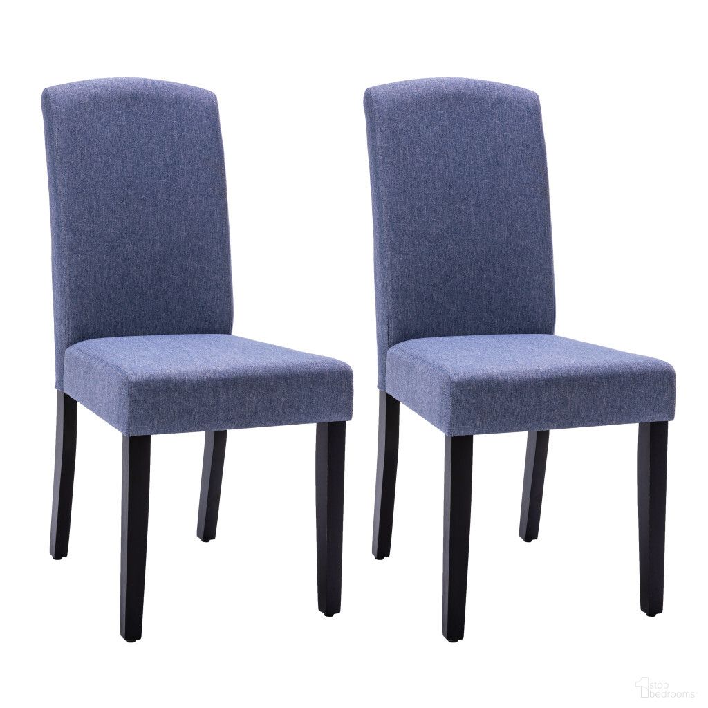 The appearance of Upholstered Polyester Dining Parsons Chairs Set of 2 In Navy Blue and Black designed by Homeroots in the transitional interior design. This navy blue and black piece of furniture was selected by 1StopBedrooms from to add a touch of cosiness and style into your home. Sku: 546394. Material: Polyester. Chair Type: Side Chair.