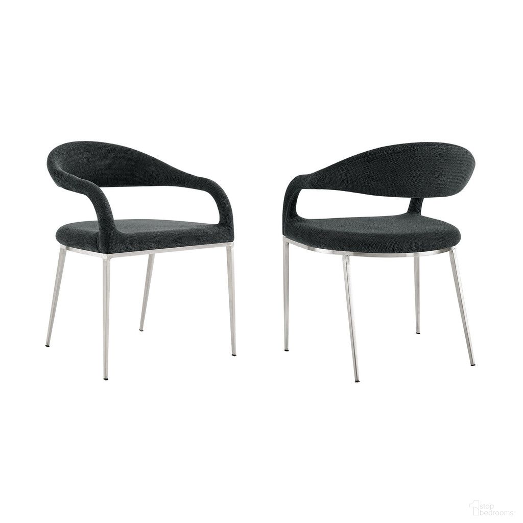 The appearance of Upholstered Polyester Open Back Dining Arm Chairs Set of 2 In Grey and Silver designed by Homeroots in the modern / contemporary interior design. This grey and silver piece of furniture was selected by 1StopBedrooms from to add a touch of cosiness and style into your home. Sku: 569425. Material: Polyester. Chair Type: Arm Chair.