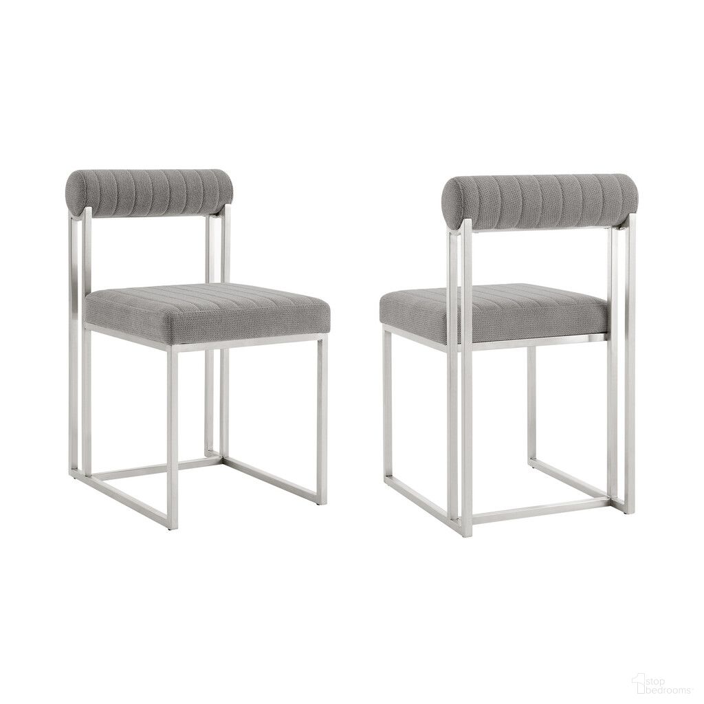 The appearance of Upholstered Polyester Open Back Dining Side Chairs Set of 2 In Grey and Silver designed by Homeroots in the modern / contemporary interior design. This grey and silver piece of furniture was selected by 1StopBedrooms from to add a touch of cosiness and style into your home. Sku: 569417. Material: Polyester. Chair Type: Side Chair.