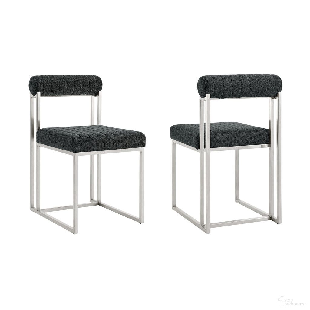 The appearance of Upholstered Polyester Open Back Dining Side Chairs Set of 2 In Grey and Silver designed by Homeroots in the modern / contemporary interior design. This grey and silver piece of furniture was selected by 1StopBedrooms from to add a touch of cosiness and style into your home. Sku: 569418. Material: Polyester. Chair Type: Side Chair.