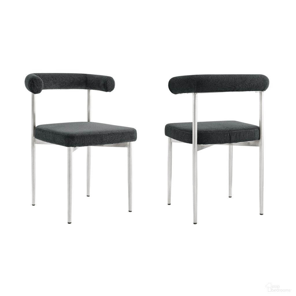 The appearance of Upholstered Polyester Open Back Dining Side Chairs Set of 2 In Grey and Silver designed by Homeroots in the modern / contemporary interior design. This grey and silver piece of furniture was selected by 1StopBedrooms from to add a touch of cosiness and style into your home. Sku: 569411. Material: Polyester. Chair Type: Side Chair.