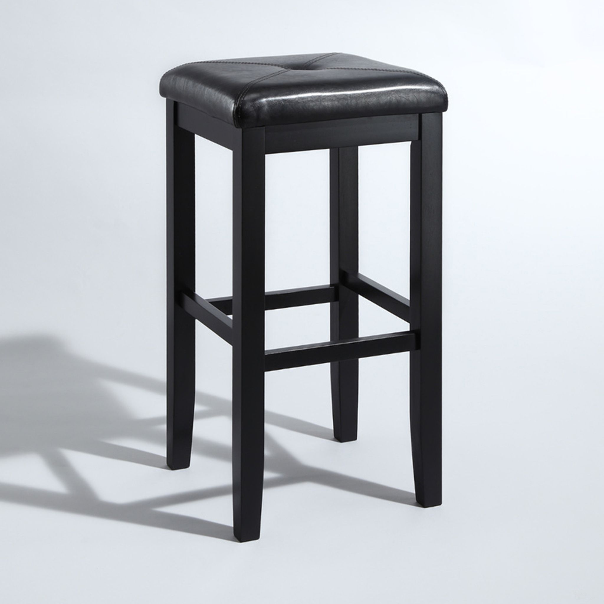 The appearance of Upholstered Square Seat 2-Piece Barstool Set In Black designed by Crosley Brands in the traditional interior design. This black piece of furniture was selected by 1StopBedrooms from Square Seat Collection to add a touch of cosiness and style into your home. Sku: CF500529-BK. Material: Solid Rubberwood.