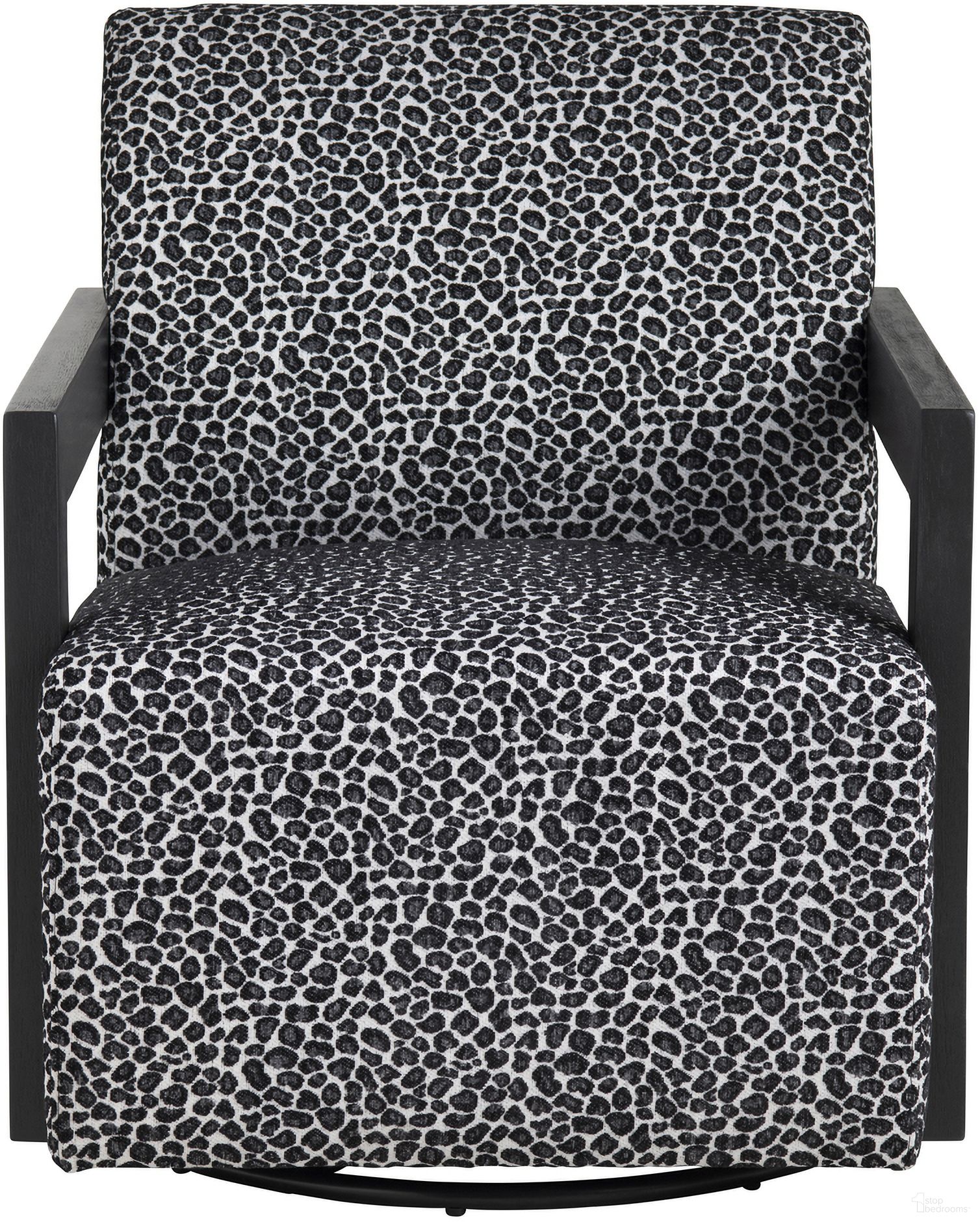 The appearance of Upholstered Swivel Accent Chair In Black designed by Crestview Collection in the transitional interior design. This black piece of furniture was selected by 1StopBedrooms from to add a touch of cosiness and style into your home. Sku: CVFZR5138. Material: Polyester.