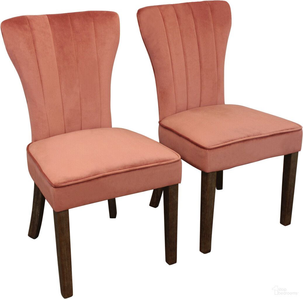 The appearance of Upholstered Velvet Dining Parsons Chairs Set of 2 In Blush and Brown designed by Homeroots in the transitional interior design. This blush and brown piece of furniture was selected by 1StopBedrooms from to add a touch of cosiness and style into your home. Sku: 488818. Material: Velvet. Chair Type: Side Chair.