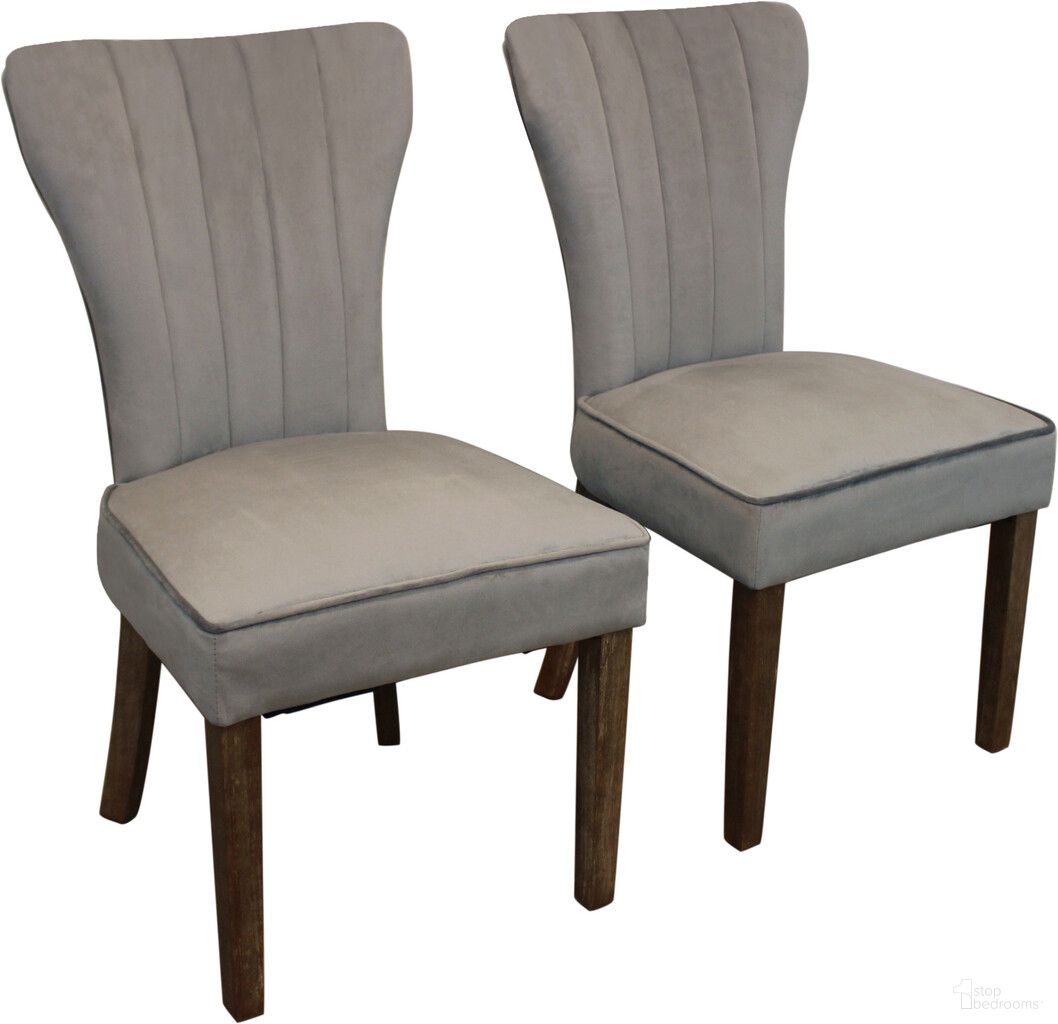 The appearance of Upholstered Velvet Dining Parsons Chairs Set of 2 In Brown and Gray designed by Homeroots in the transitional interior design. This brown and gray piece of furniture was selected by 1StopBedrooms from to add a touch of cosiness and style into your home. Sku: 488817. Material: Velvet. Chair Type: Side Chair.