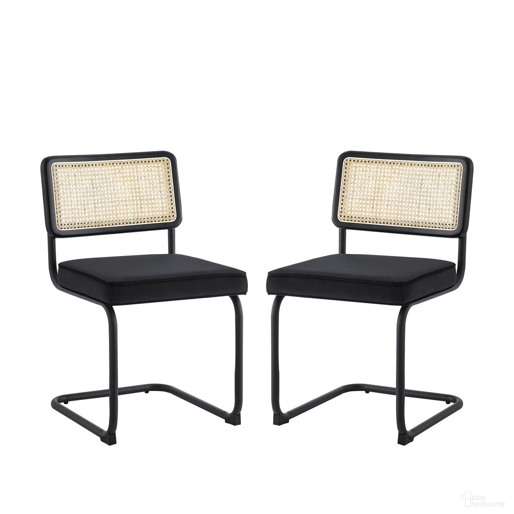 The appearance of Upholstered Velvet Dining Side Chairs Set of 2 In Black designed by Homeroots in the modern / contemporary interior design. This black piece of furniture was selected by 1StopBedrooms from to add a touch of cosiness and style into your home. Sku: 535359. Material: Velvet. Chair Type: Side Chair.