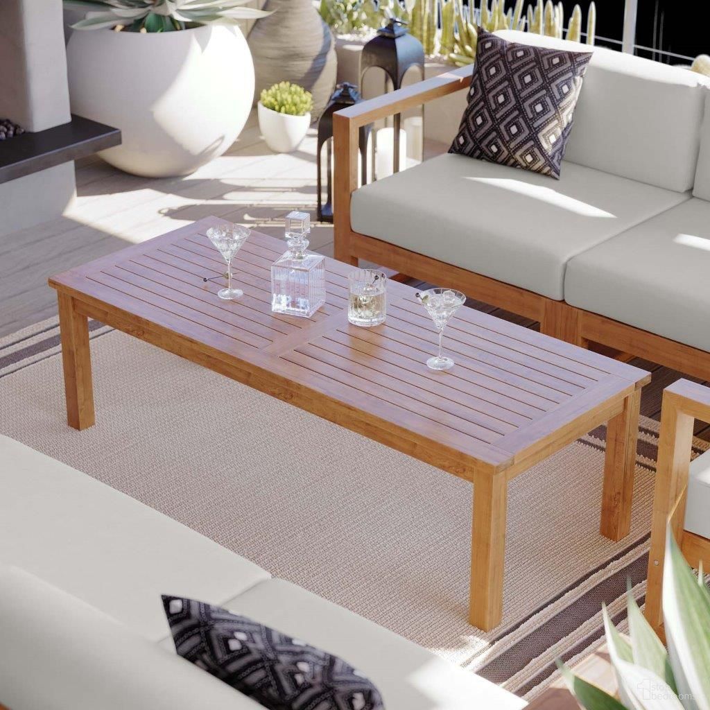 Upland Outdoor Patio Teak Wood Coffee Table In Natural by Modway ...
