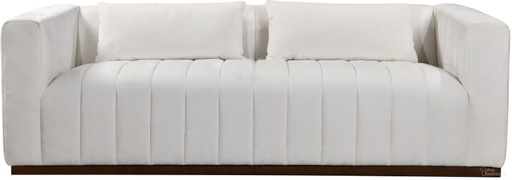 Upton Sofa with 2 Toss Pillows In Ivory