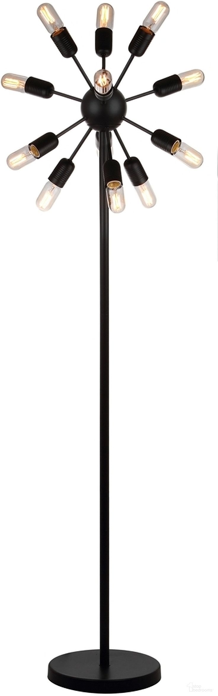 Urban Black 12-Light 67.5 Inch Retro Floor Lamp