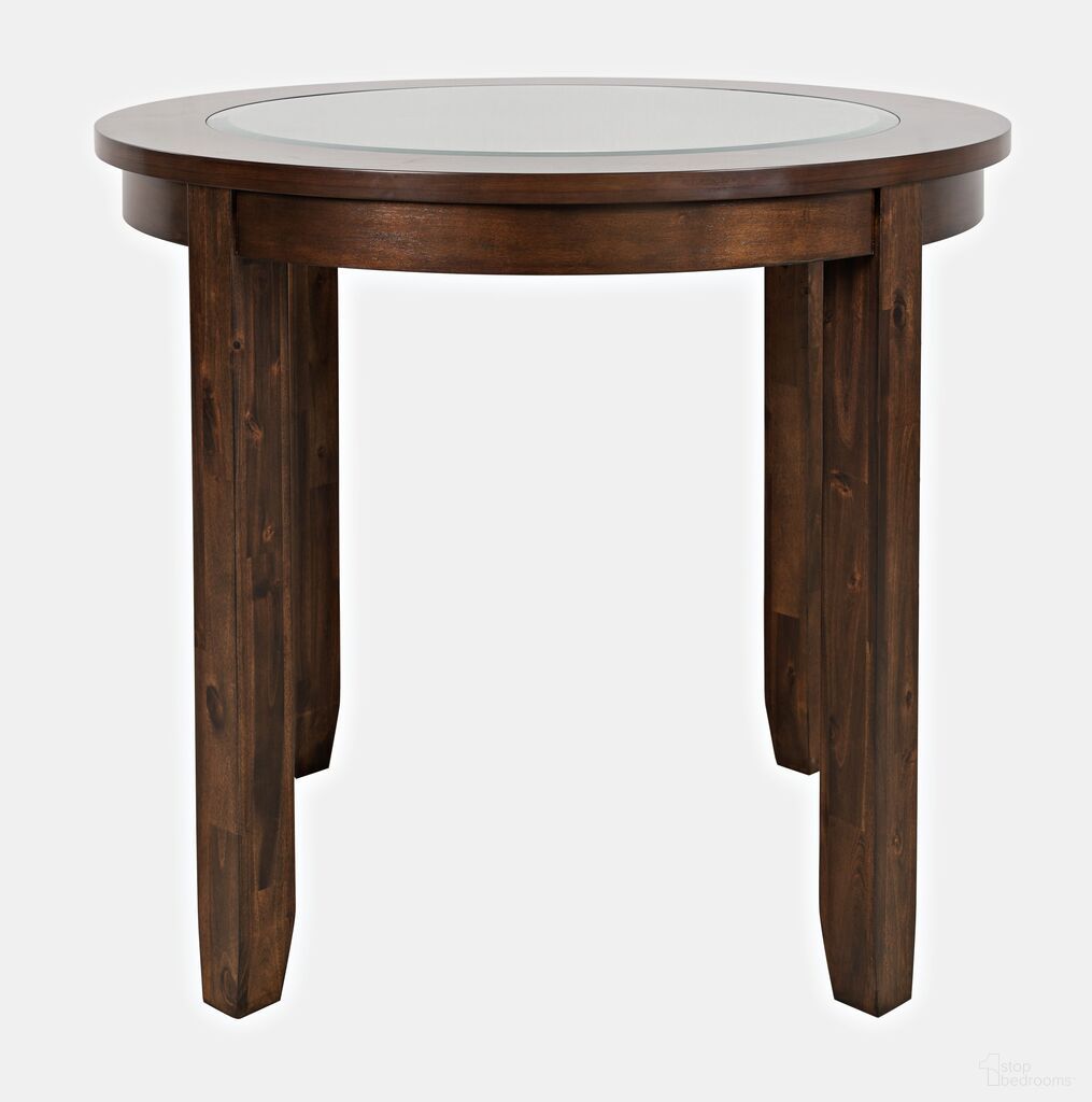 The appearance of Urban Icon 42 Inch Round Counter Height Glass Inlay Dining Table In Merlot designed by Jofran in the modern / contemporary interior design. This merlot piece of furniture was selected by 1StopBedrooms from Urban Icon Collection to add a touch of cosiness and style into your home. Sku: 2005-36. Table Base Style: Legs. Table Top Shape: Round. Size: 42". Material: Acacia.