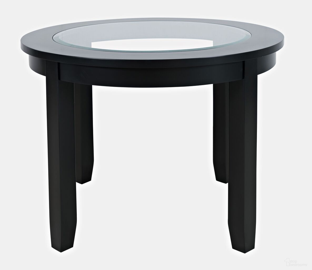 The appearance of Urban Icon 42 Inch Round Glass Inlay Dining Table In Black designed by Jofran in the modern / contemporary interior design. This black piece of furniture  was selected by 1StopBedrooms from Urban Icon Collection to add a touch of cosiness and style into your home. Sku: 2004-42. Table Base Style: Legs. Table Top Shape: Round. Size: 42". Material: Acacia.