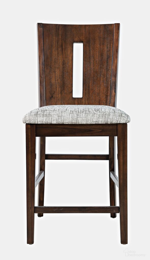 The appearance of Urban Icon Slotback Upholstered Counter Stool Set of 2 In Merlot designed by Jofran in the modern / contemporary interior design. This merlot piece of furniture  was selected by 1StopBedrooms from Urban Icon Collection to add a touch of cosiness and style into your home. Sku: 2005-BS410KD. Material: Acacia.