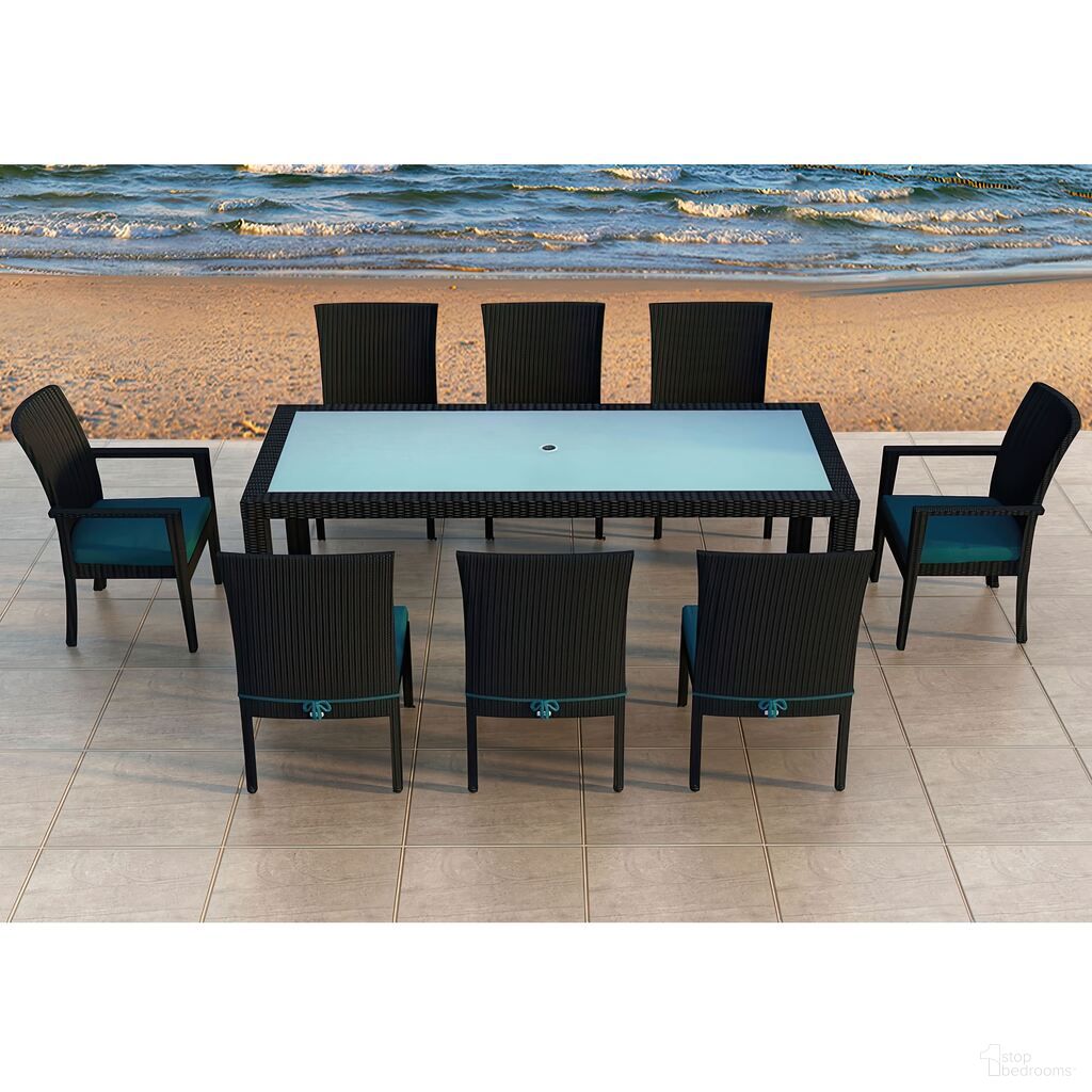 The appearance of Urbana 9 Piece Dining Set In Spectrum Peacock and Coffee Bean designed by Harmonia Living in the modern / contemporary interior design. This spectrum peacock/coffee bean piece of furniture  was selected by 1StopBedrooms from Urbana Collection to add a touch of cosiness and style into your home. Sku: HL-URBN-CB-9DS-PC. Table Base Style: Legs. Table Top Shape: Rectangular. Material: Polyethylene.