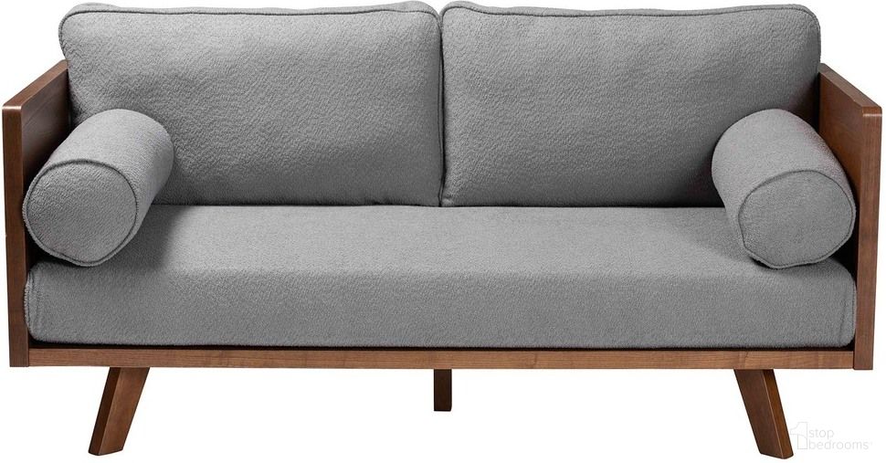 The appearance of Uriel Boucle Fabric Sofa In Walnut Brown and Grey designed by Baxton Studio in the transitional interior design. This walnut and grey piece of furniture was selected by 1StopBedrooms from Uriel Collection to add a touch of cosiness and style into your home. Sku: Uriel-3S-Grey/Walnut-SF. Material: Polyester.