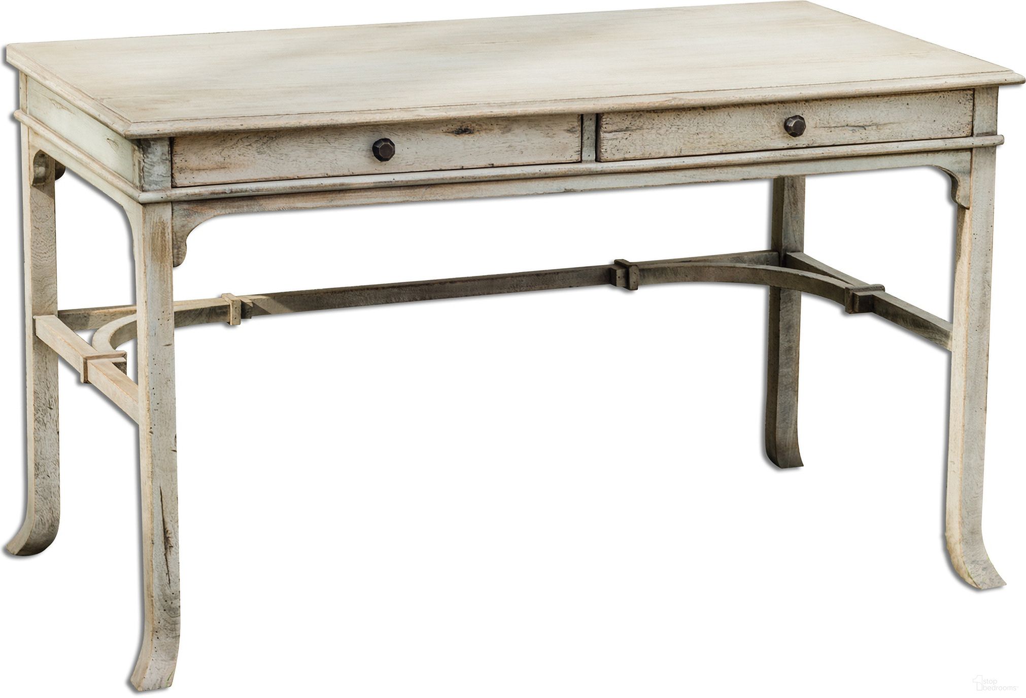 The appearance of Uttermost Bridgely Aged Writing Desk designed by Uttermost in the transitional interior design. This white piece of furniture was selected by 1StopBedrooms from Bridgely Collection to add a touch of cosiness and style into your home. Sku: 25602. Material: MDF.