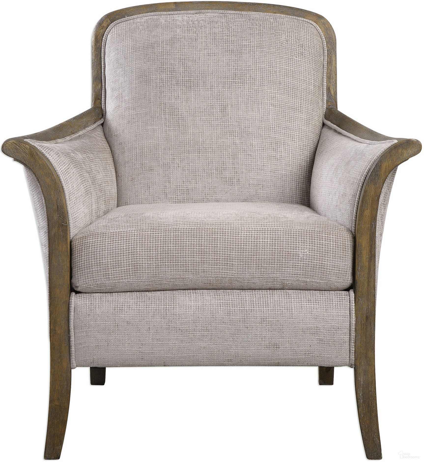 The appearance of Uttermost Brittoney Taupe Armchair designed by Uttermost in the traditional interior design. This taupe piece of furniture was selected by 1StopBedrooms from Brittoney Collection to add a touch of cosiness and style into your home. Sku: 23369. Material: Wood.