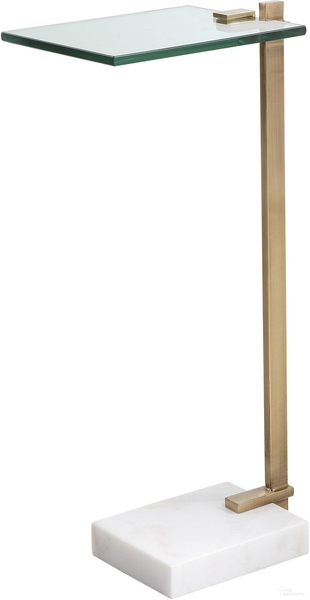 The appearance of Uttermost Butler Brass Accent Table designed by Uttermost in the transitional interior design. This brass piece of furniture  was selected by 1StopBedrooms from Butler Collection to add a touch of cosiness and style into your home. Sku: 25136. Material: Stainless Steel.
