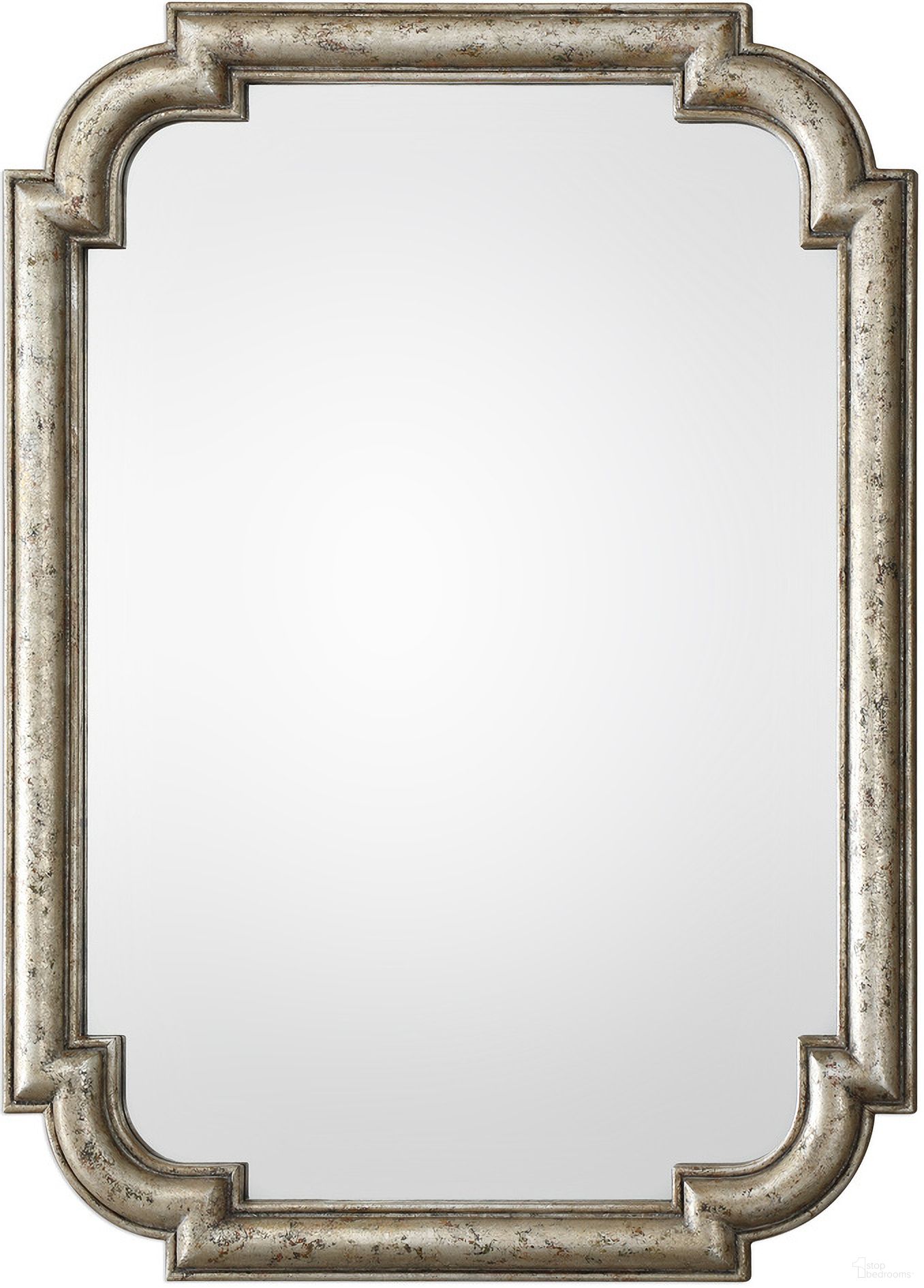 The appearance of Uttermost Calanna Antique Silver Mirror designed by Uttermost in the modern / contemporary interior design. This silver piece of furniture was selected by 1StopBedrooms from Calanna Collection to add a touch of cosiness and style into your home. Sku: 09385. Material: MDF.