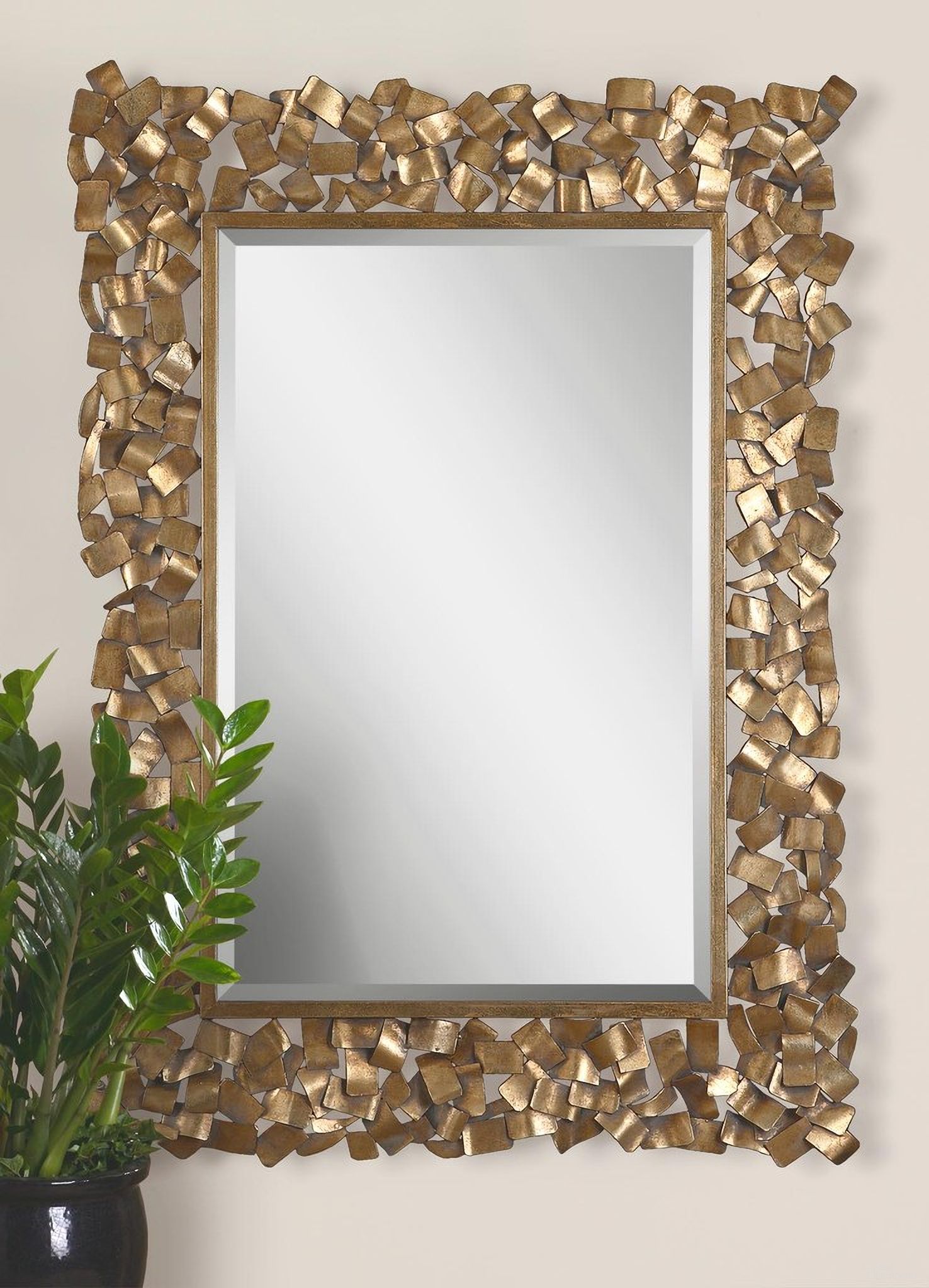 The appearance of Uttermost Capulin Antique Gold Mirror designed by Uttermost in the modern / contemporary interior design. This gold piece of furniture was selected by 1StopBedrooms from Capulin Collection to add a touch of cosiness and style into your home. Sku: 12816. Material: Metal.