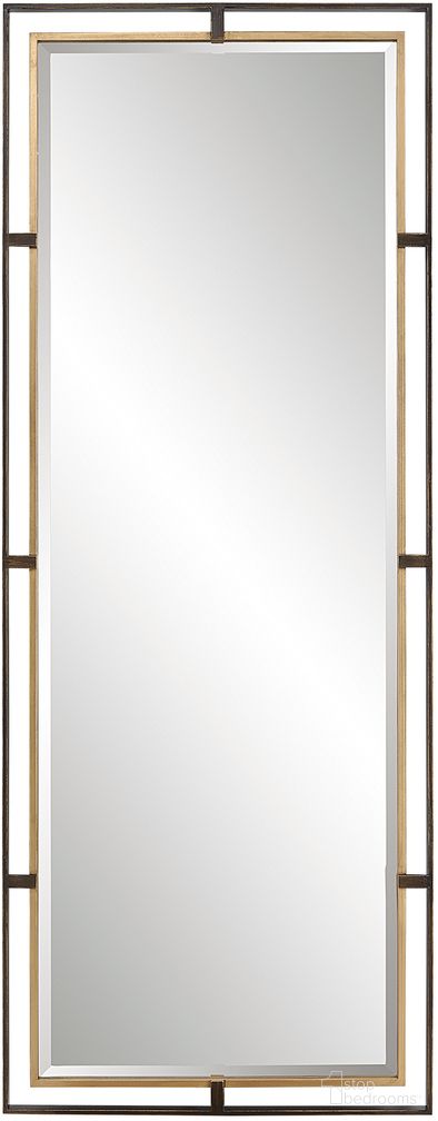 The appearance of Uttermost Carrizo Tall Bronze And Gold Mirror designed by Uttermost in the transitional interior design. This gold piece of furniture was selected by 1StopBedrooms from Carrizo Collection to add a touch of cosiness and style into your home. Sku: 09776. Material: MDF.