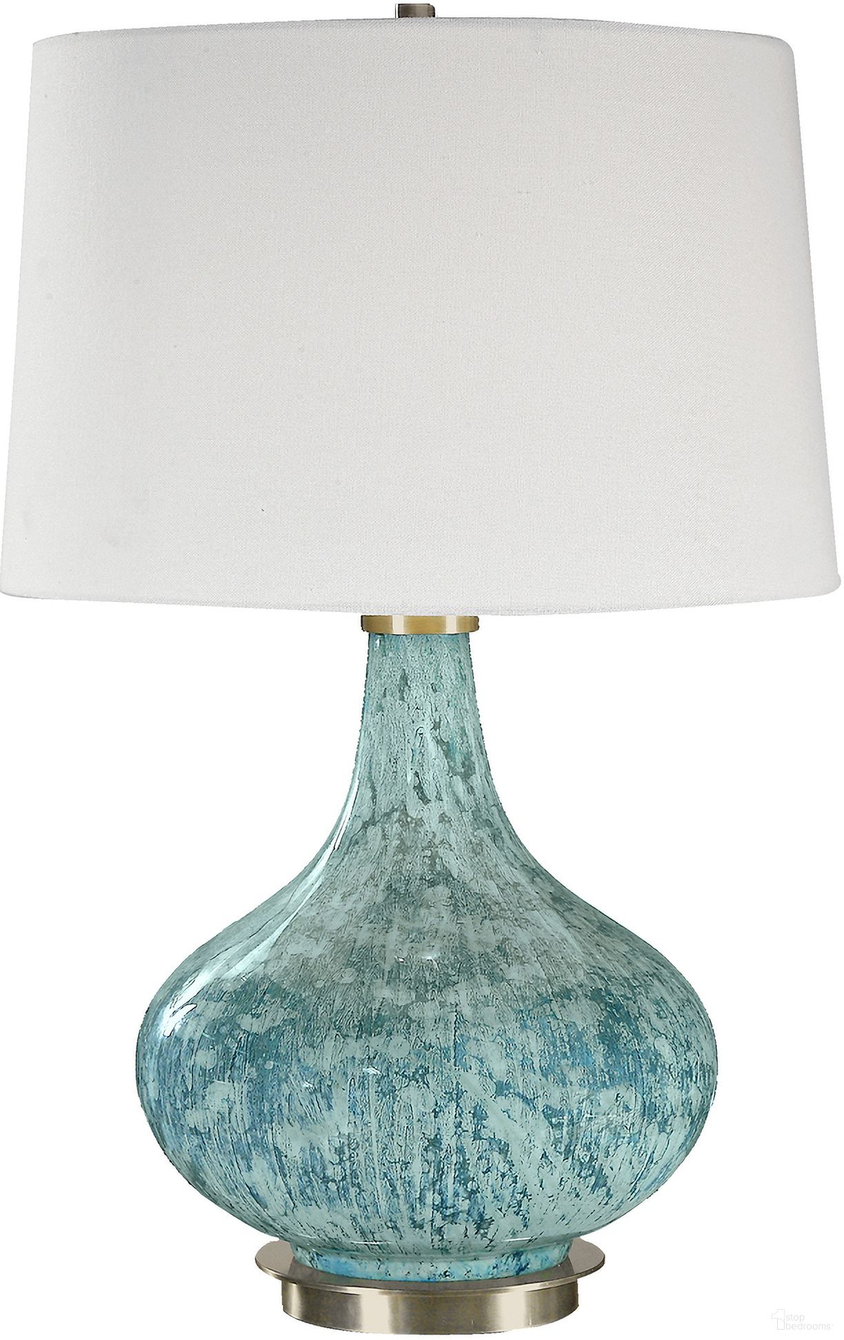 Uttermost Celinda Blue Gray Glass Lamp