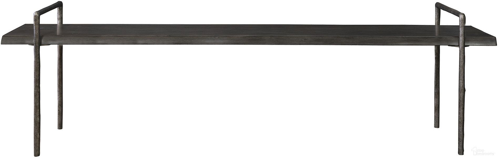 The appearance of Uttermost Chandos Wooden Bench designed by Uttermost in the modern / contemporary interior design. This gray piece of furniture was selected by 1StopBedrooms from Chandos Collection to add a touch of cosiness and style into your home. Sku: 25379. Material: Iron.