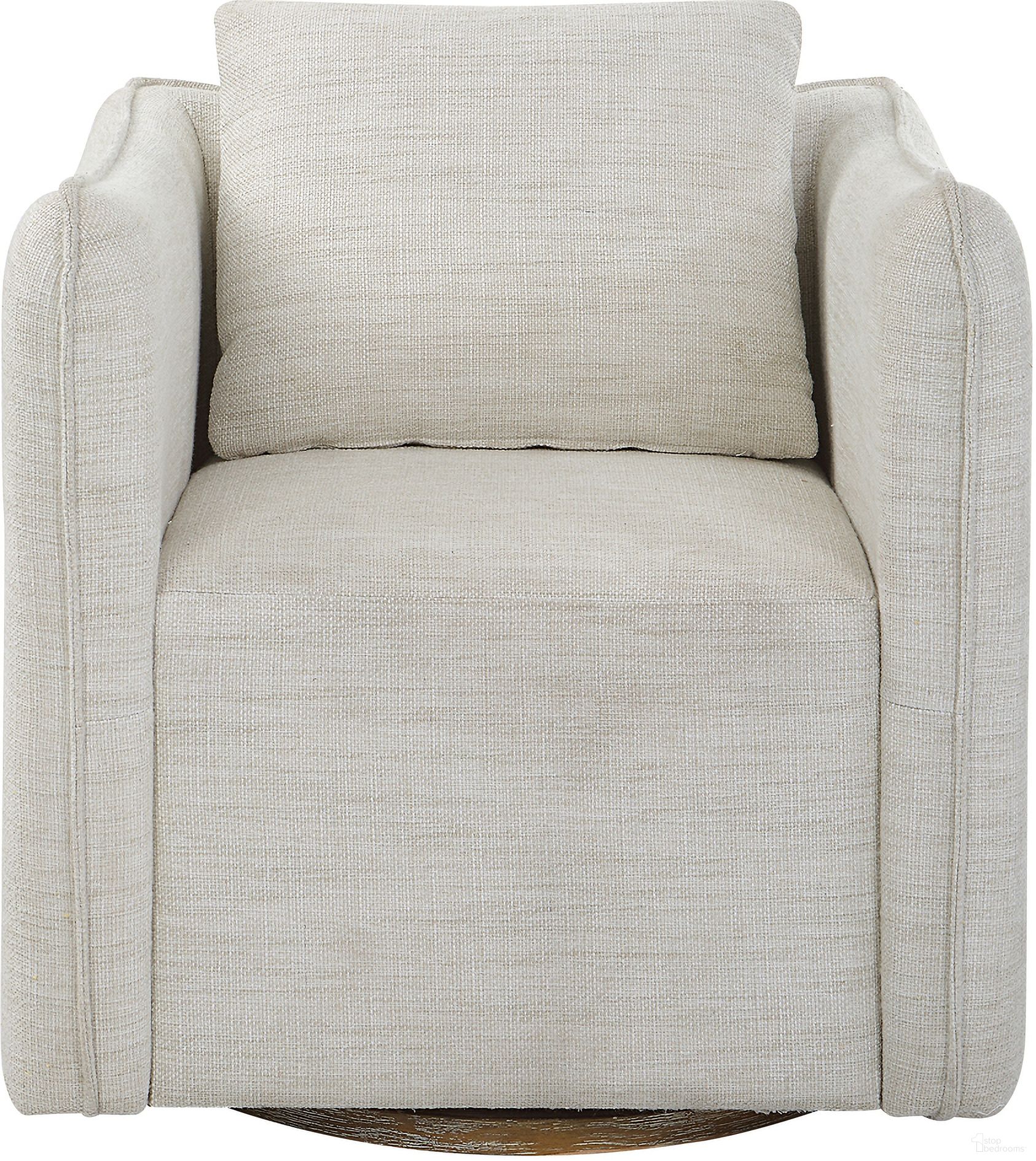 The appearance of Uttermost Corben White Swivel Armchair designed by Uttermost in the traditional interior design. This white piece of furniture was selected by 1StopBedrooms from Corben Collection to add a touch of cosiness and style into your home. Sku: 23729. Material: Plywood.
