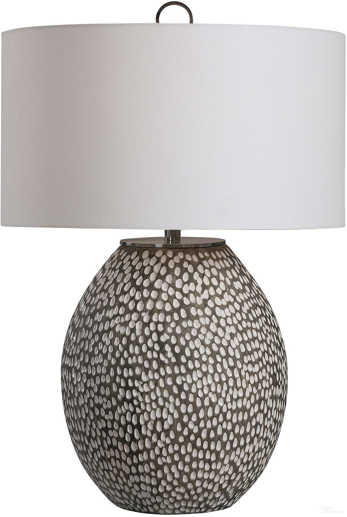 Uttermost Cyprien Gray White Table Lamp