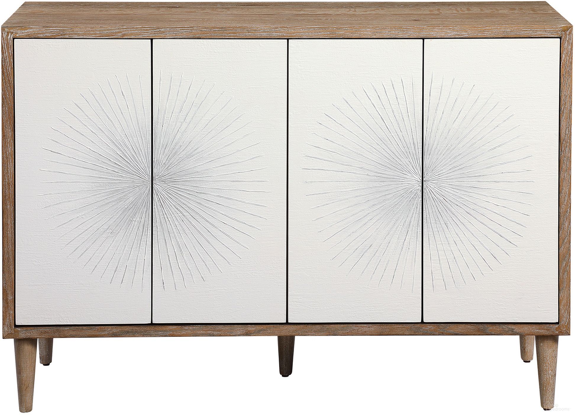 The appearance of Uttermost Dani 4 Door White Cabinet designed by Uttermost in the modern / contemporary interior design. This white piece of furniture  was selected by 1StopBedrooms from Dani Collection to add a touch of cosiness and style into your home. Sku: 25084. Material: MDF.