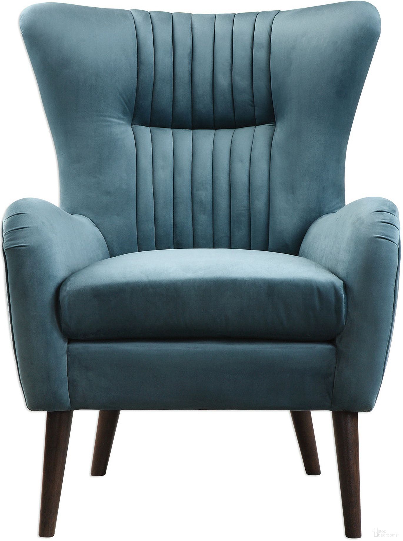 The appearance of Uttermost Dax Mid-Century Accent Chair designed by Uttermost in the modern / contemporary interior design. This blue piece of furniture was selected by 1StopBedrooms from Dax Collection to add a touch of cosiness and style into your home. Sku: 23314. Material: Wood.
