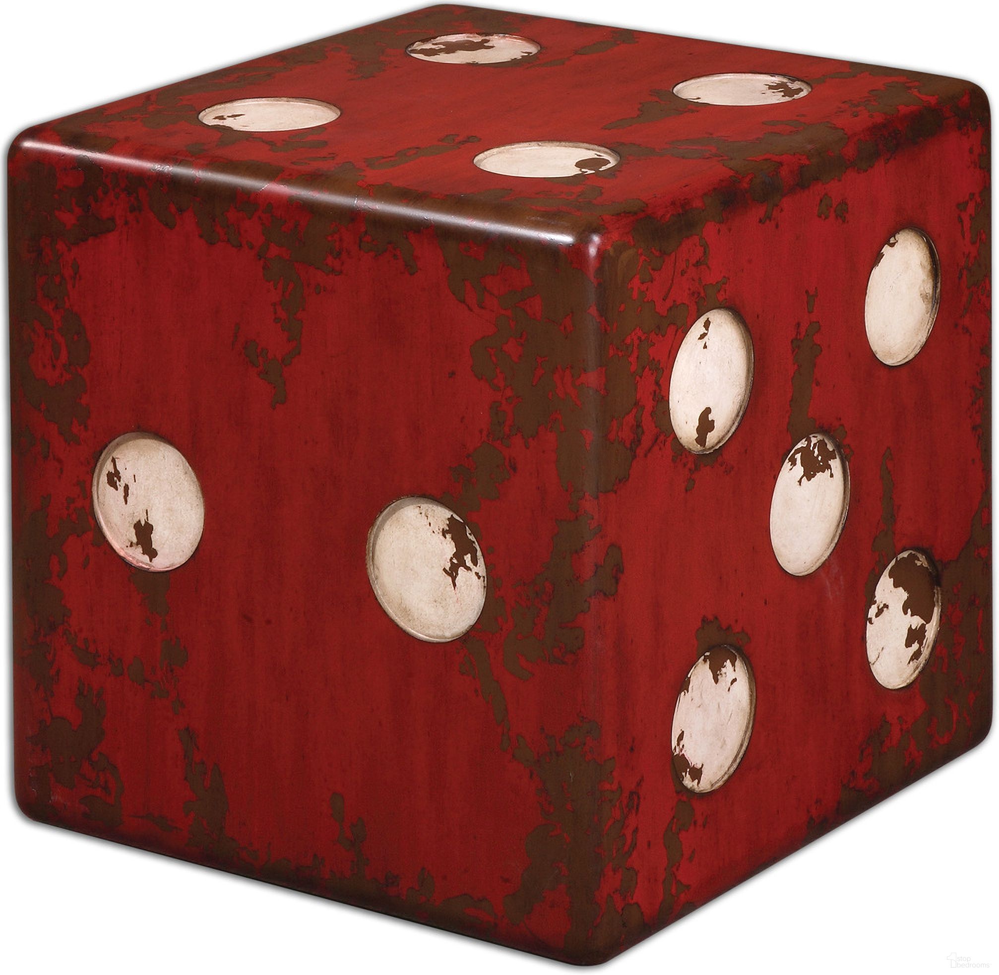 The appearance of Uttermost Dice Red Accent Table designed by Uttermost in the modern / contemporary interior design. This red piece of furniture  was selected by 1StopBedrooms from Dice Collection to add a touch of cosiness and style into your home. Sku: 24168. Material: MDF.
