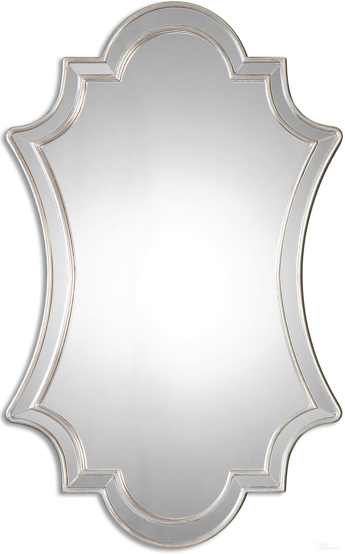 The appearance of Uttermost Elara Antiqued Silver Wall Mirror designed by Uttermost in the modern / contemporary interior design. This silver piece of furniture  was selected by 1StopBedrooms from Elara Collection to add a touch of cosiness and style into your home. Sku: 08134. Material: MDF.