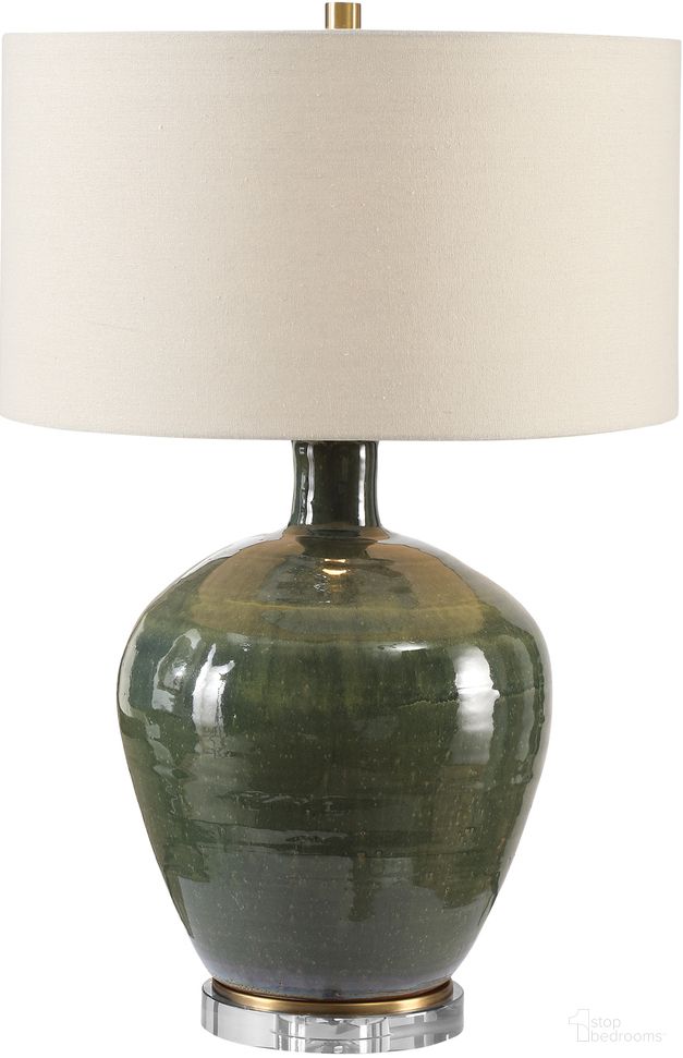 The appearance of Uttermost Elva Emerald Table Lamp designed by Uttermost in the modern / contemporary interior design. This antique brass piece of furniture was selected by 1StopBedrooms from Elva Collection to add a touch of cosiness and style into your home. Sku: 27759. Material: Stainless Steel.