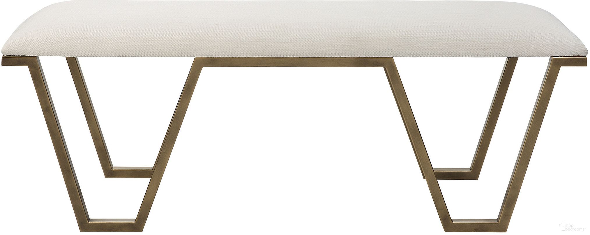 The appearance of Uttermost Farrah Geometric Bench designed by Uttermost in the modern / contemporary interior design. This gold piece of furniture was selected by 1StopBedrooms from Farrah Collection to add a touch of cosiness and style into your home. Sku: 23676. Material: MDF.