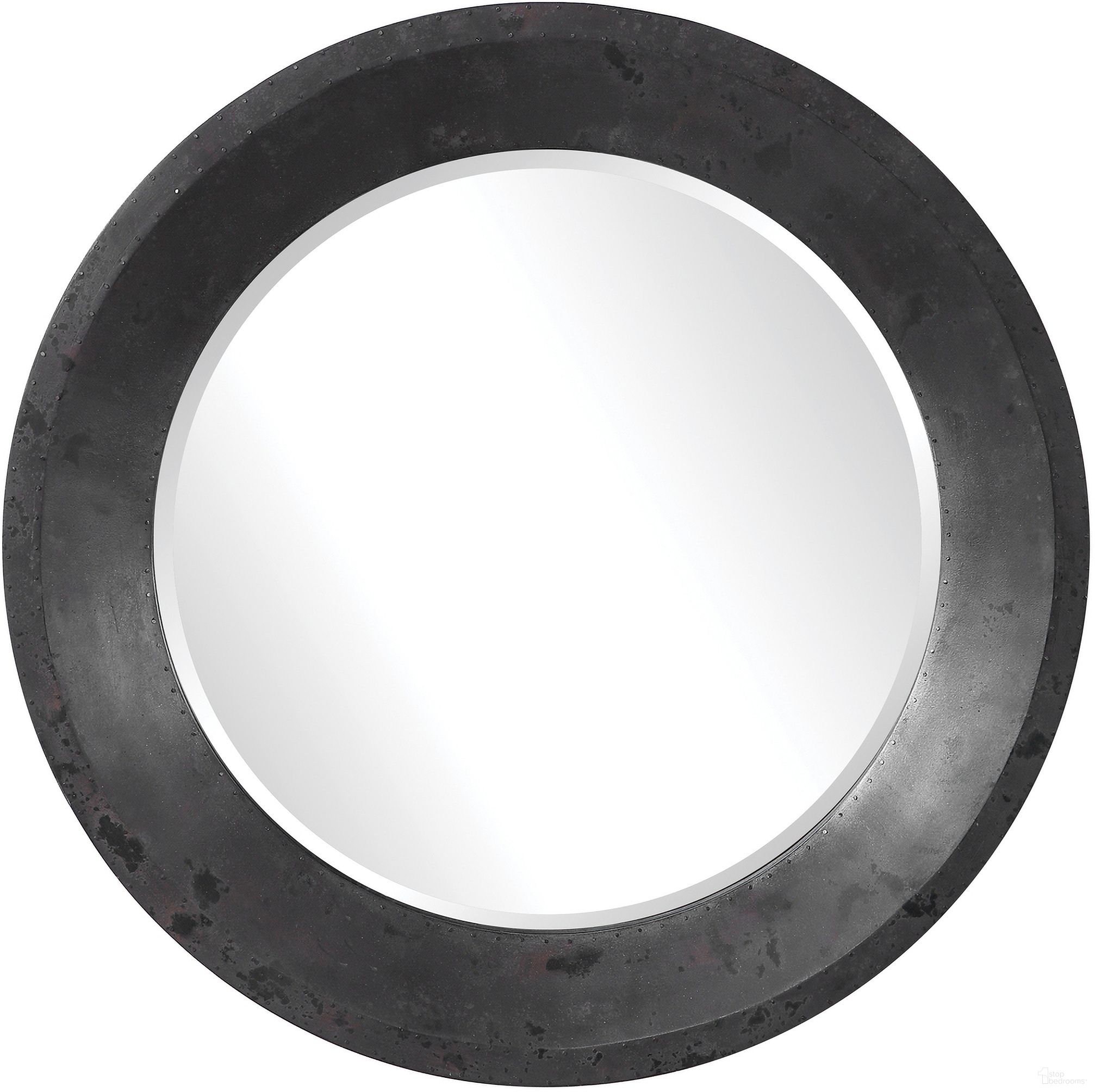 The appearance of Uttermost Frazier Round Industrial Mirror designed by Uttermost in the modern / contemporary interior design. This dark gray piece of furniture was selected by 1StopBedrooms from Frazier Collection to add a touch of cosiness and style into your home. Sku: 09589. Material: MDF.