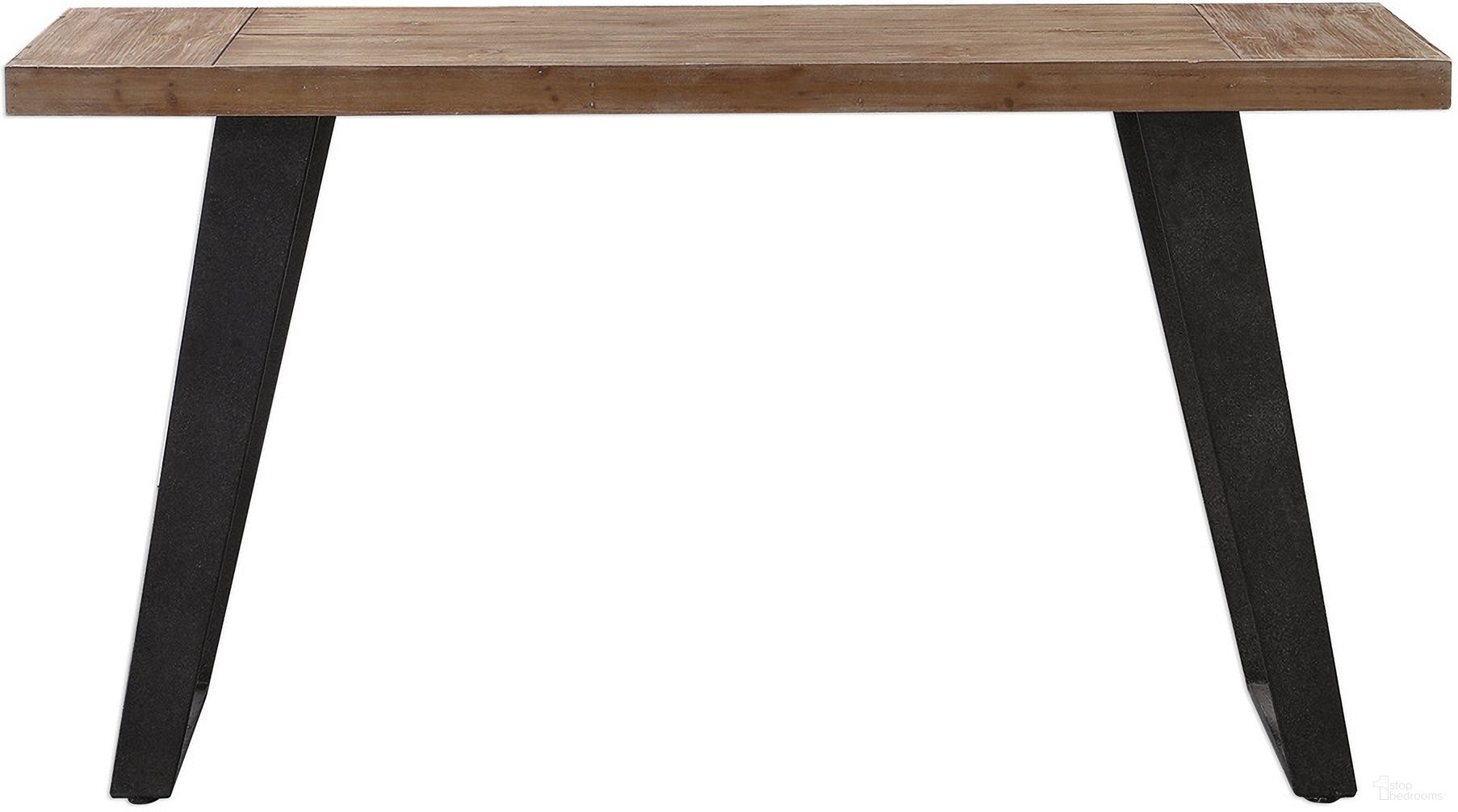 The appearance of Uttermost Freddy Weathered Console Table designed by Uttermost in the modern / contemporary interior design. This black piece of furniture was selected by 1StopBedrooms from Freddy Collection to add a touch of cosiness and style into your home. Sku: 24877. Material: Metal.