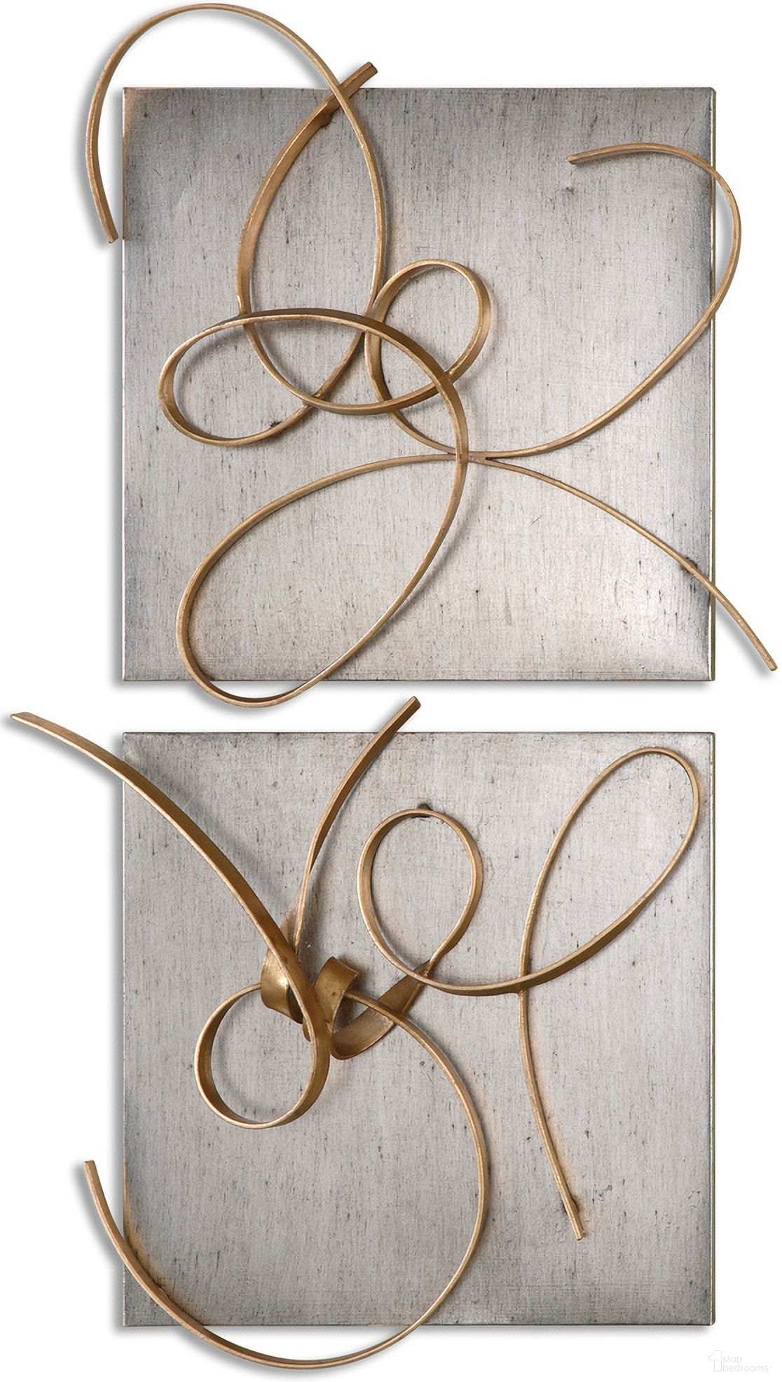 The appearance of Uttermost Harmony Metal Wall Art Set Of 2 designed by Uttermost in the modern / contemporary interior design. This gold piece of furniture  was selected by 1StopBedrooms from Harmony Collection to add a touch of cosiness and style into your home. Sku: 07071. Material: Metal.