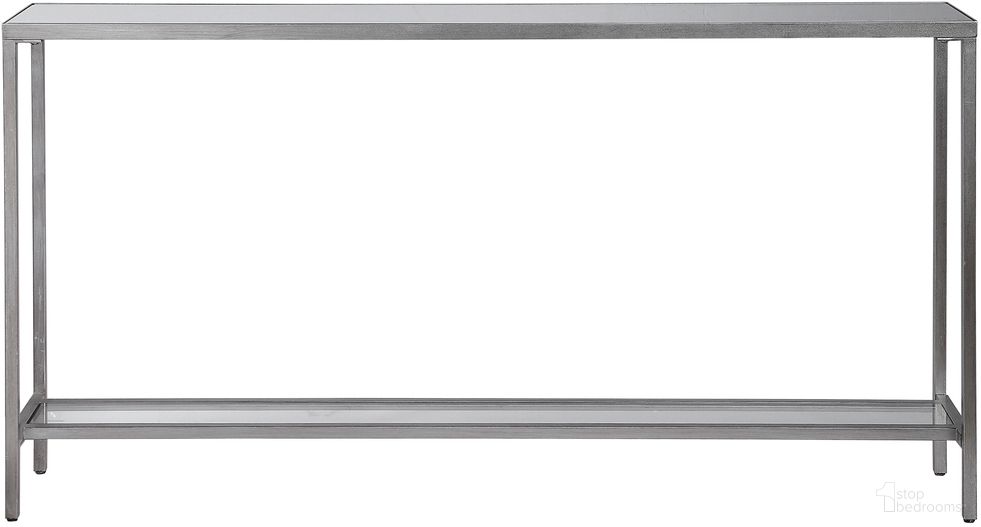 The appearance of Uttermost Hayley Silver Console Table designed by Uttermost in the modern / contemporary interior design. This silver piece of furniture  was selected by 1StopBedrooms from Hayley Collection to add a touch of cosiness and style into your home. Sku: 24913. Material: Metal.