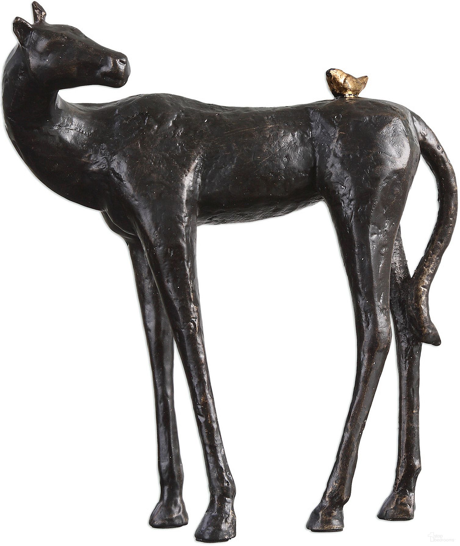 The appearance of Uttermost Hello Friend Horse Sculpture designed by Uttermost in the transitional interior design. This black piece of furniture was selected by 1StopBedrooms from Hello Friend Collection to add a touch of cosiness and style into your home. Sku: 20120. Material: Iron.