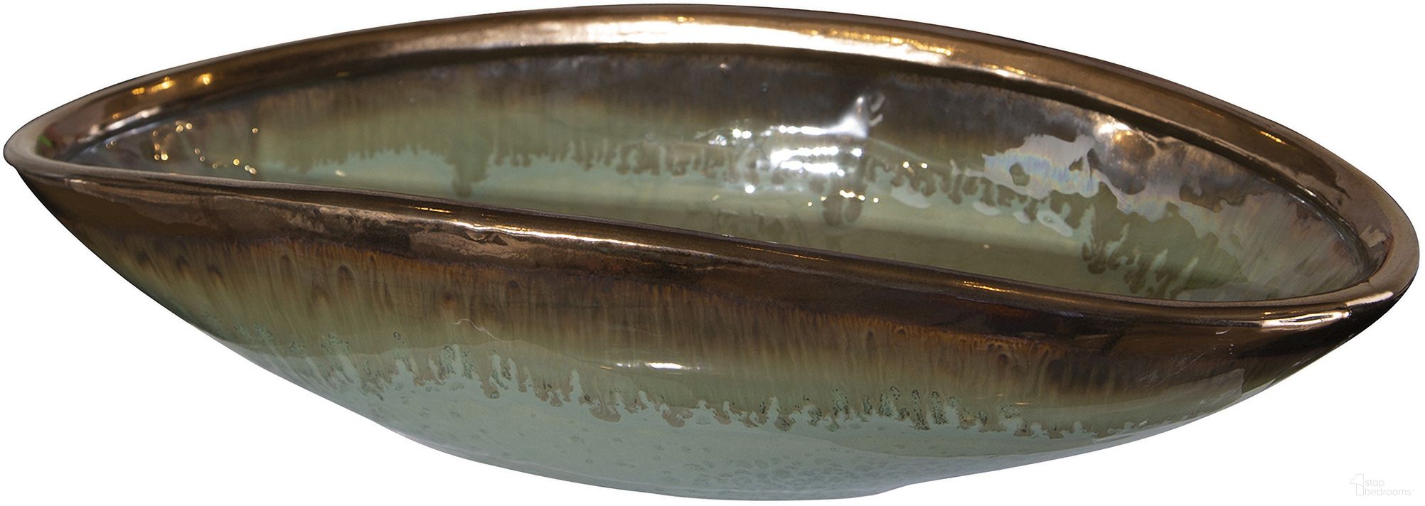 Uttermost Iroquois Green Glaze Bowl