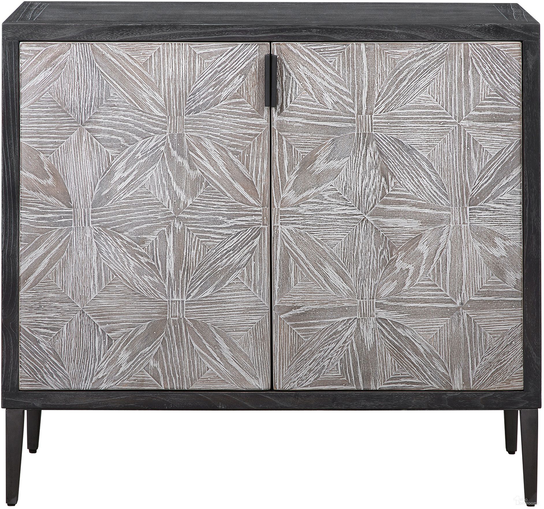 The appearance of Uttermost Laurentia 2 Door Accent Cabinet designed by Uttermost in the modern / contemporary interior design. This black piece of furniture was selected by 1StopBedrooms from Laurentia Collection to add a touch of cosiness and style into your home. Sku: 24957. Material: Iron.