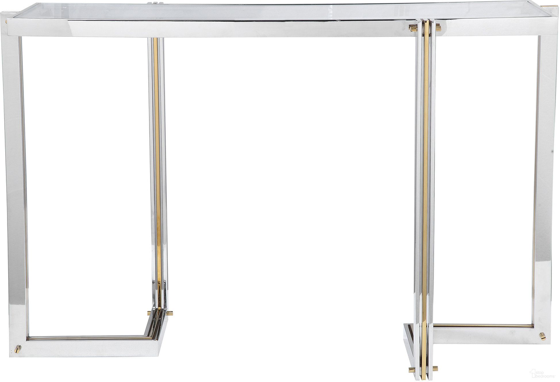 The appearance of Uttermost Locke Modern Console Table designed by Uttermost in the modern / contemporary interior design. This silver piece of furniture  was selected by 1StopBedrooms from Locke Collection to add a touch of cosiness and style into your home. Sku: 24937. Material: Glass.