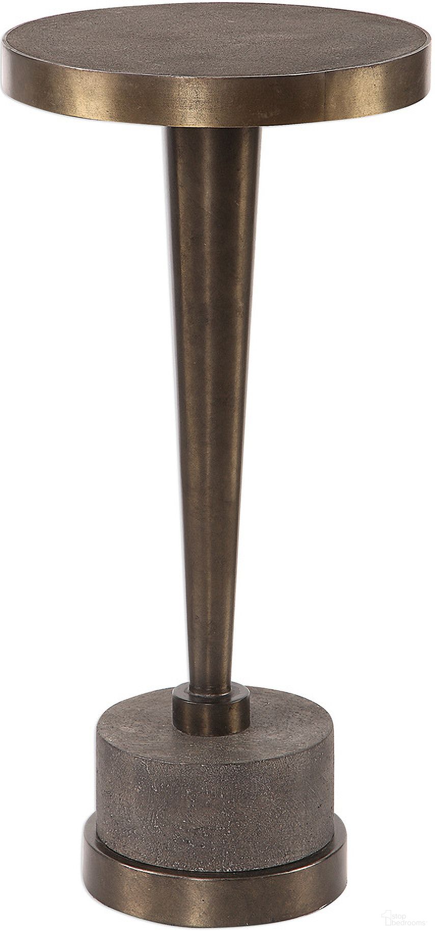 The appearance of Uttermost Masika Bronze Accent Table designed by Uttermost in the modern / contemporary interior design. This bronze piece of furniture  was selected by 1StopBedrooms from Masika Collection to add a touch of cosiness and style into your home. Sku: 24863. Material: Metal.