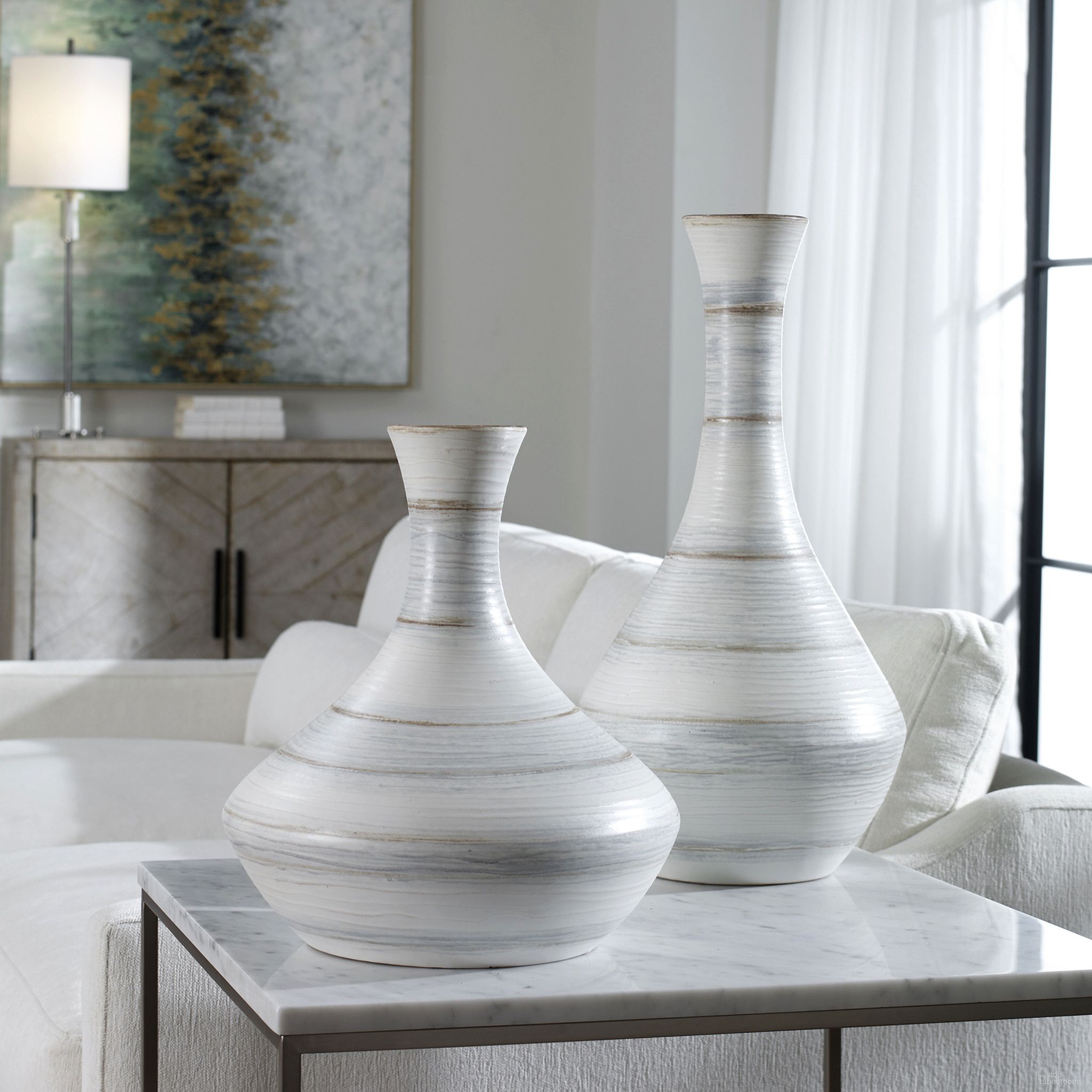 Uttermost Potter Fluted Striped Vases - Thumbnail 3
