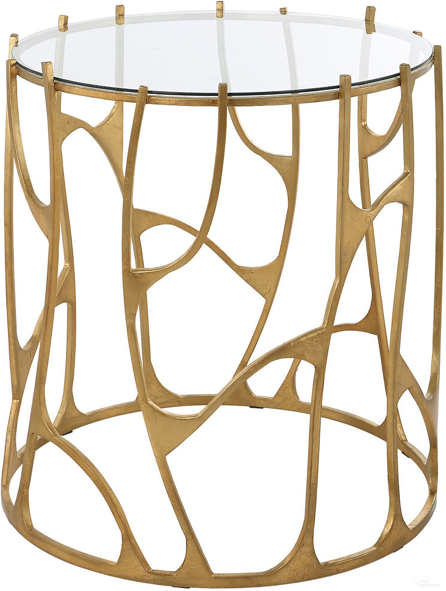 The appearance of Uttermost Ritual Round Gold Side Table designed by Uttermost in the modern / contemporary interior design. This gold piece of furniture  was selected by 1StopBedrooms from Ritual Collection to add a touch of cosiness and style into your home. Sku: 22894. Material: Iron.